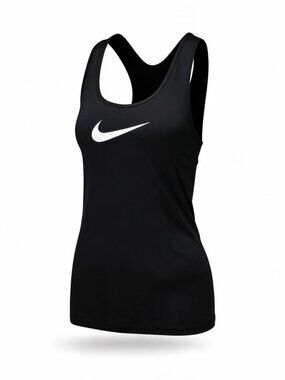 Nike Black Racerback Tank with White Swoosh